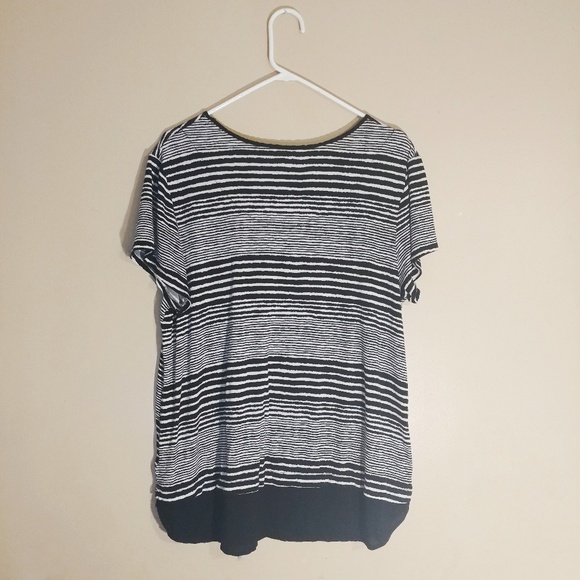 Anne Klein Striped Layered Tee with Pocket - Picture 4 of 4